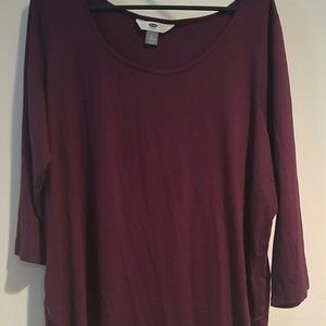 Old Navy ruched 3/4 sleeve tee